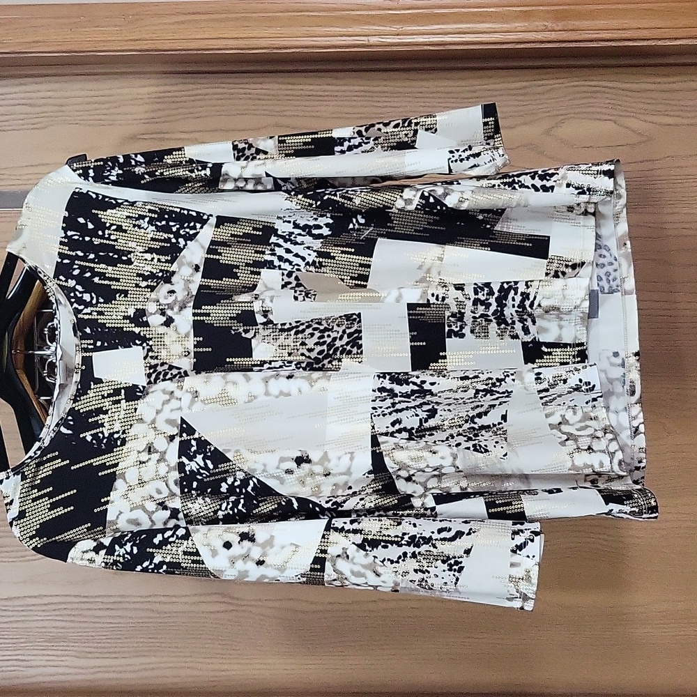 Allison Daley Animal Print Sparkley Top